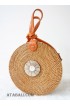 new circle sling bags rattan with shells pendant